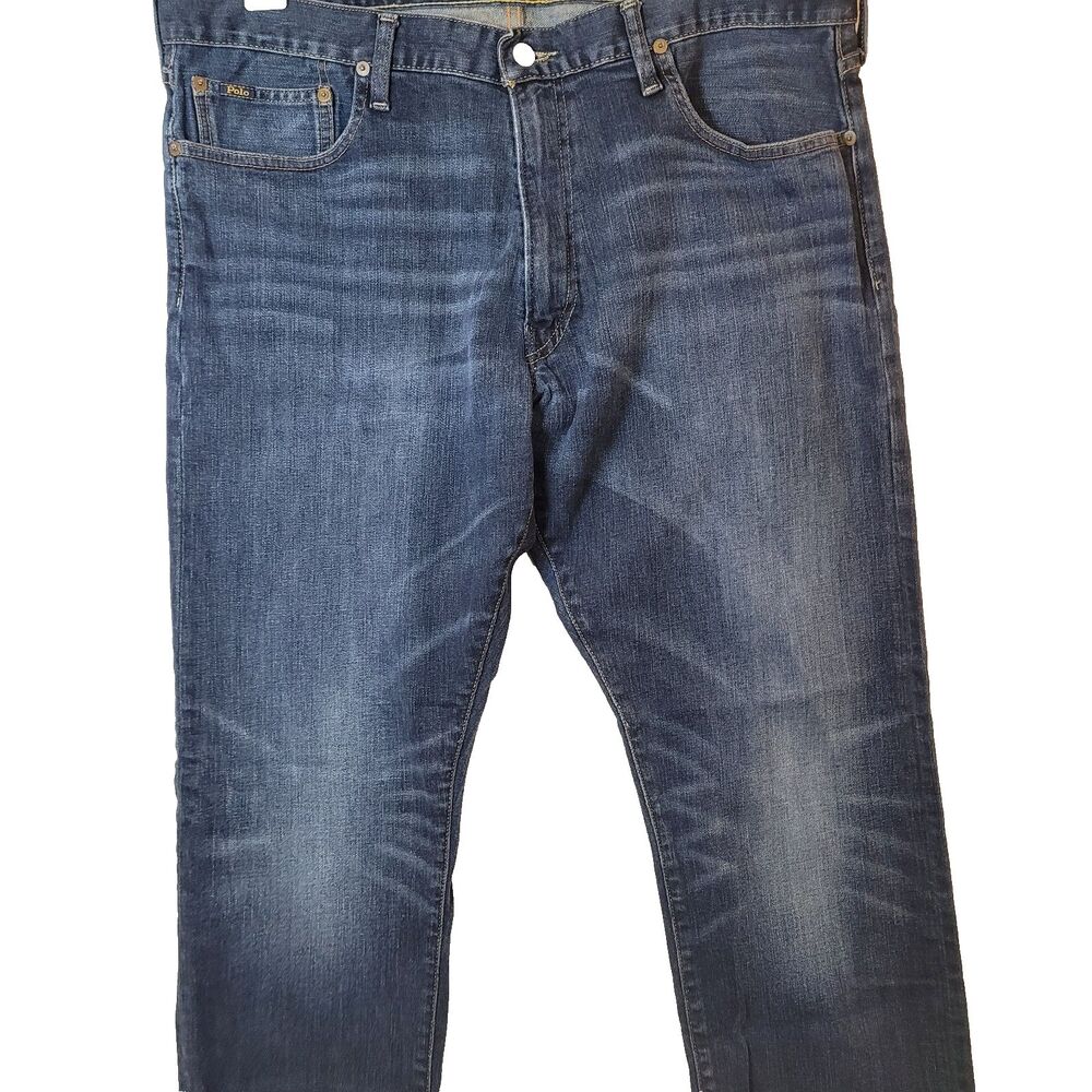 Polo Ralph Lauren Varick Slim Straight  Sz 38 x 31 Stretch Denim Jeans Blue